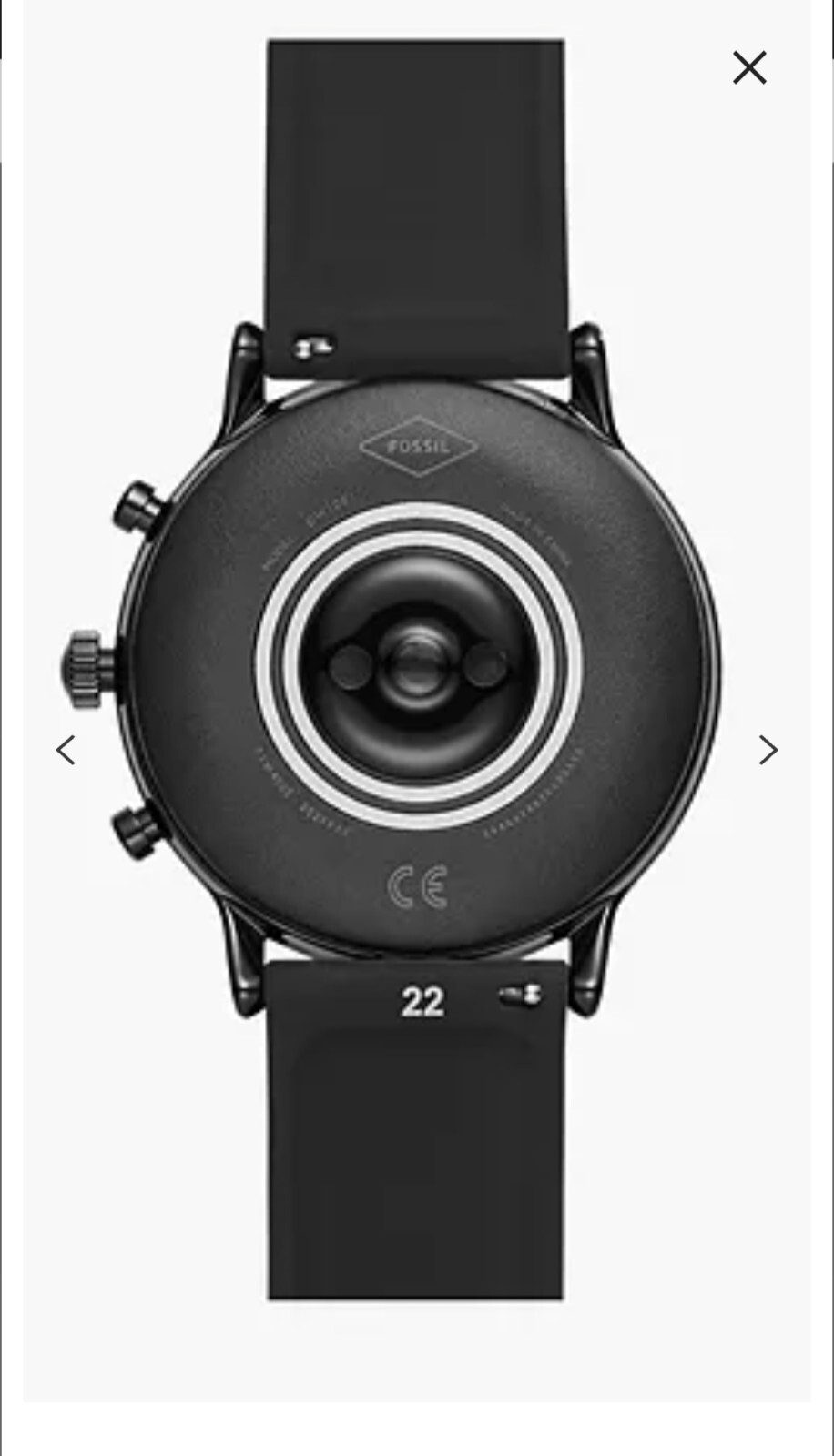 Fossil Gen 5 Smartwatch 44 mm Stainless Steel The Carlyle HR Black Silicone Band