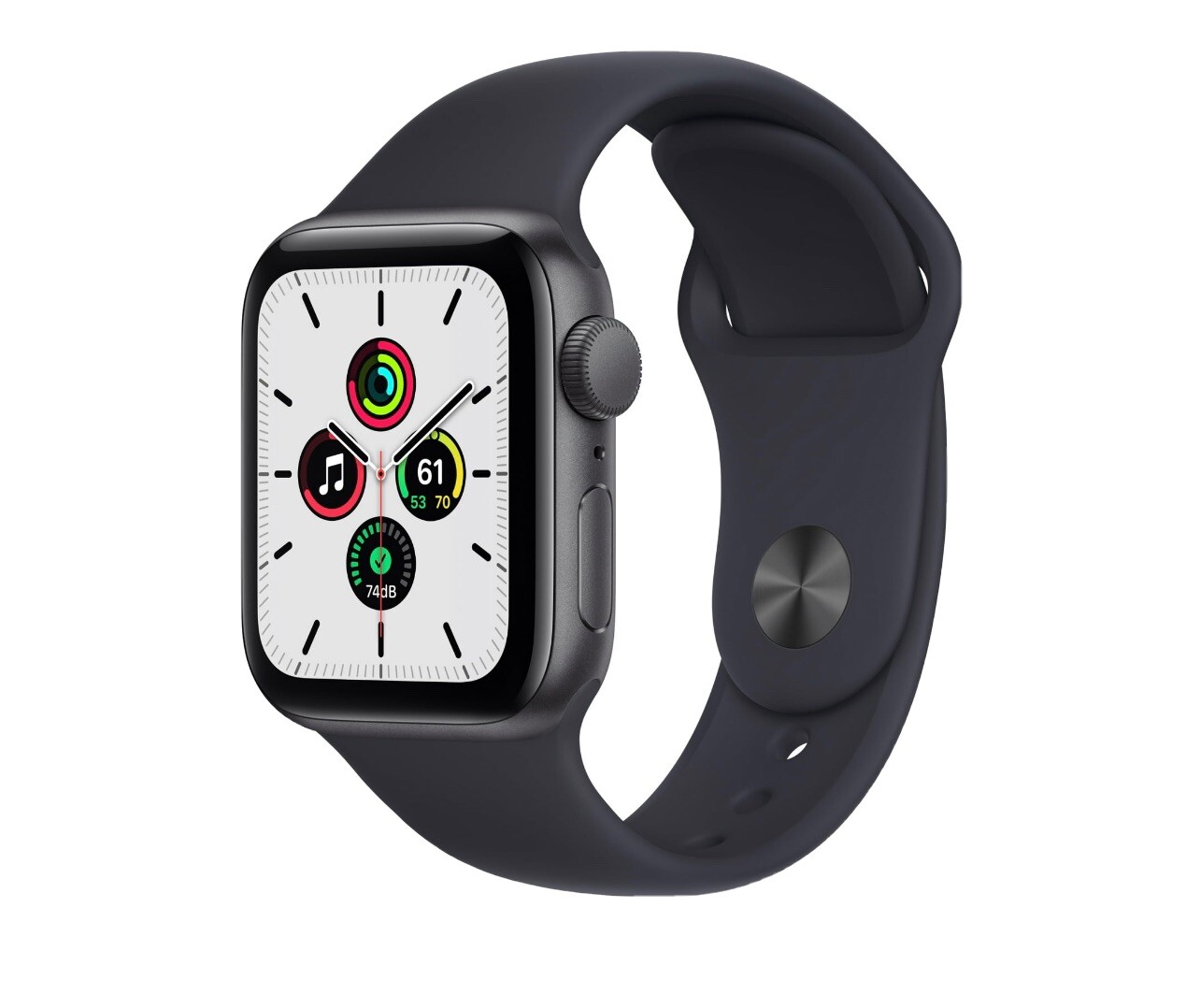 Apple Watch SE 44mm Space Gray Aluminum Case with Space Grey Sport Band – GPS