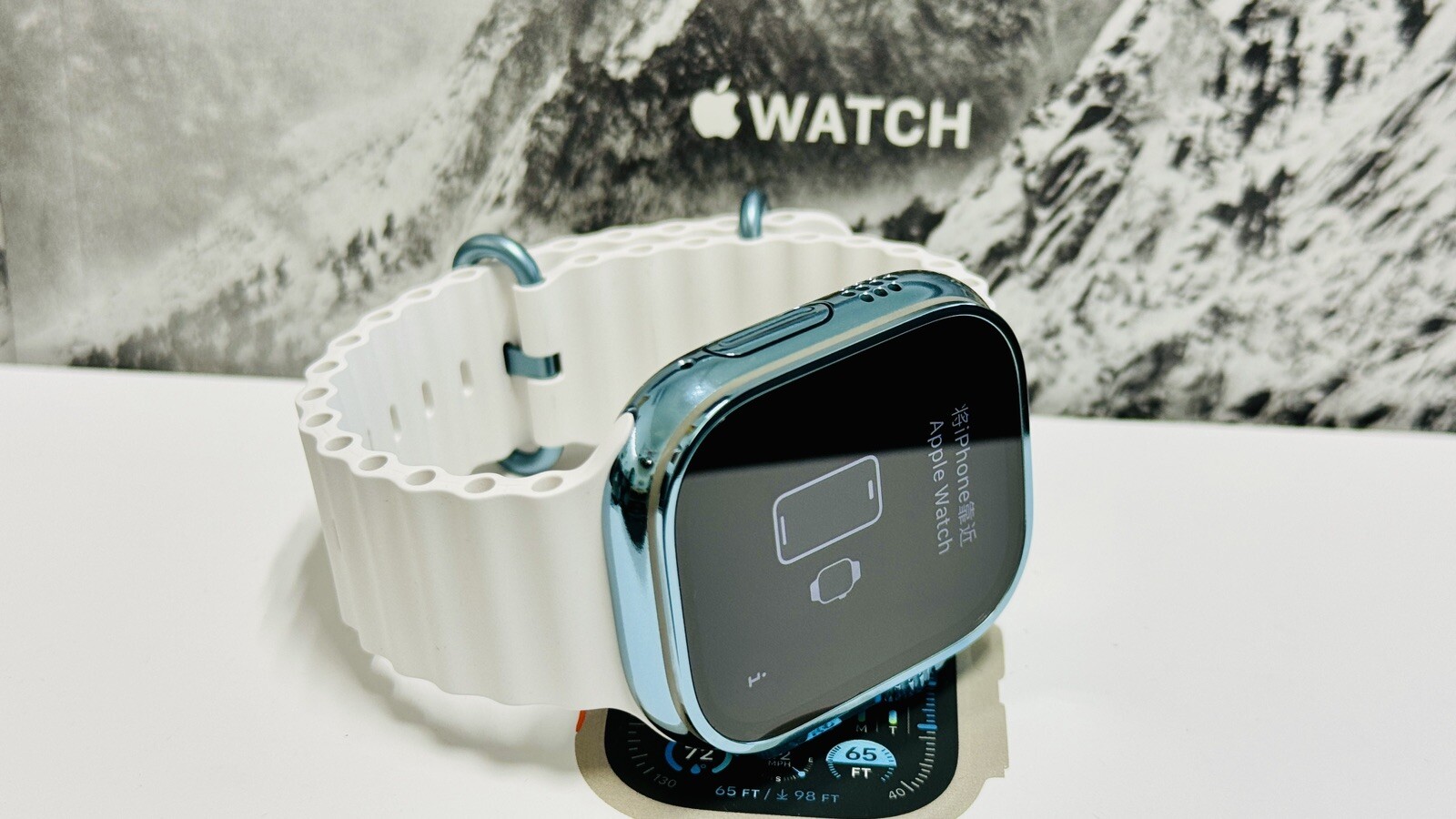 SKY BLUE Apple Watch ULTRA 3 49mm Titanium Custom Polished Anodized White Ocean