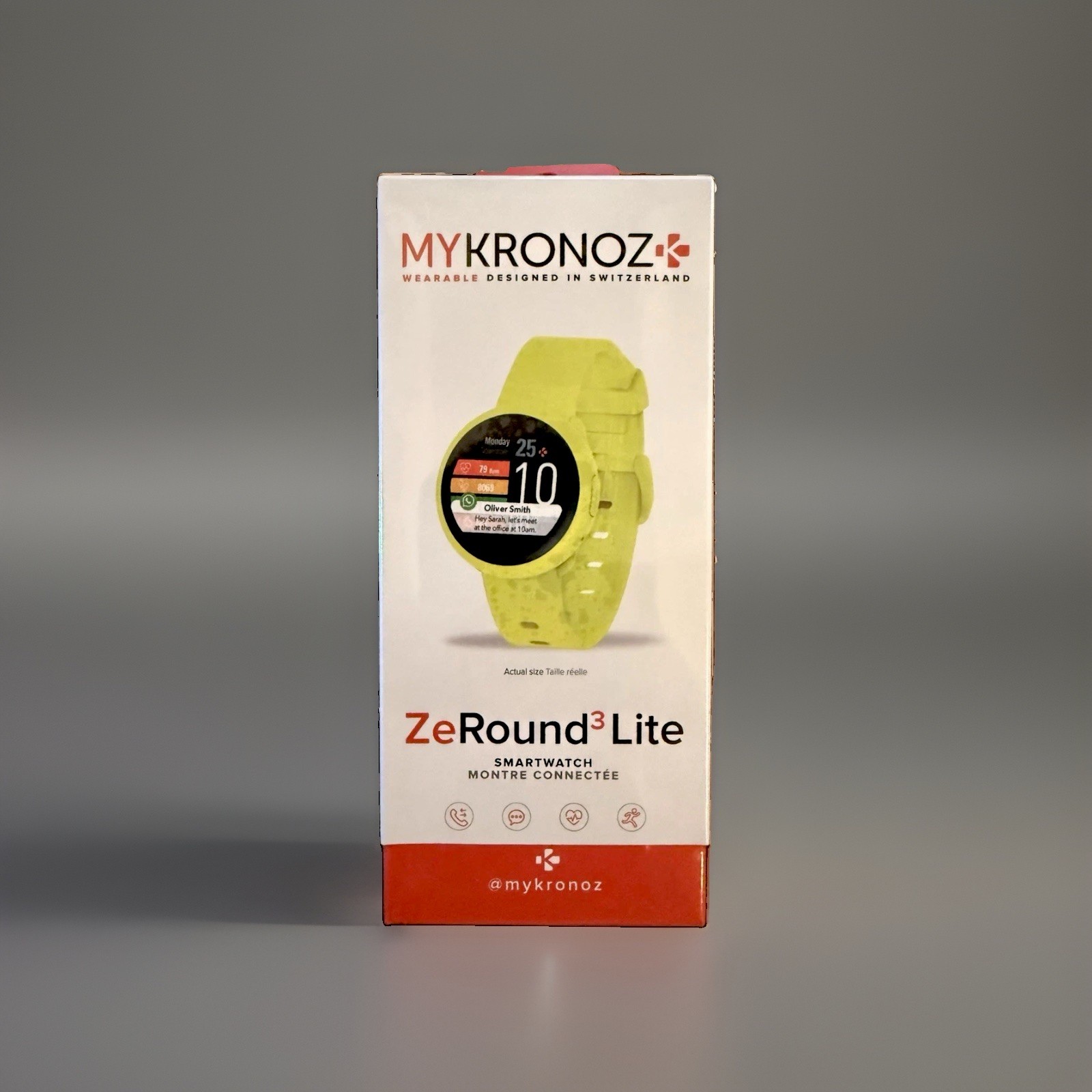 MyKronoz ZeRound3 Lite Smartwatch Yellow NEW Factory Sealed Android Only