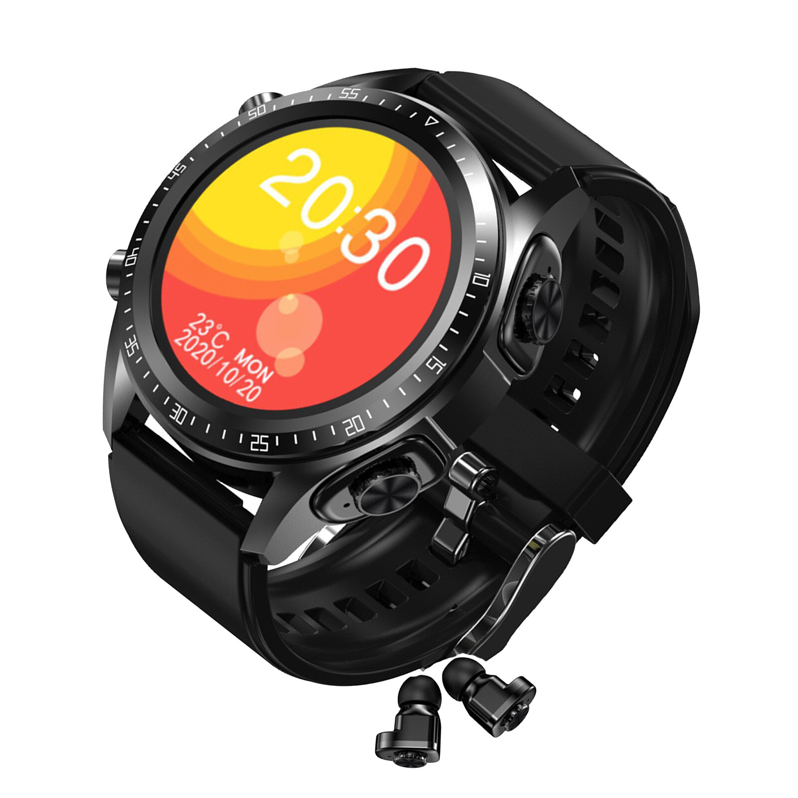 For Android Phone Smart Watch W/Earbuds Men Smartwatch 2-in-1 Wireless Headset