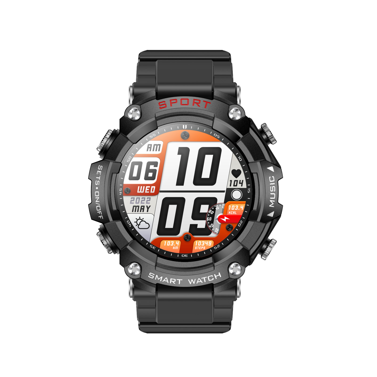 Smart Watch 2 in 1 Bluetooth Music Watch with Earphones Sports Fitness Tracker
