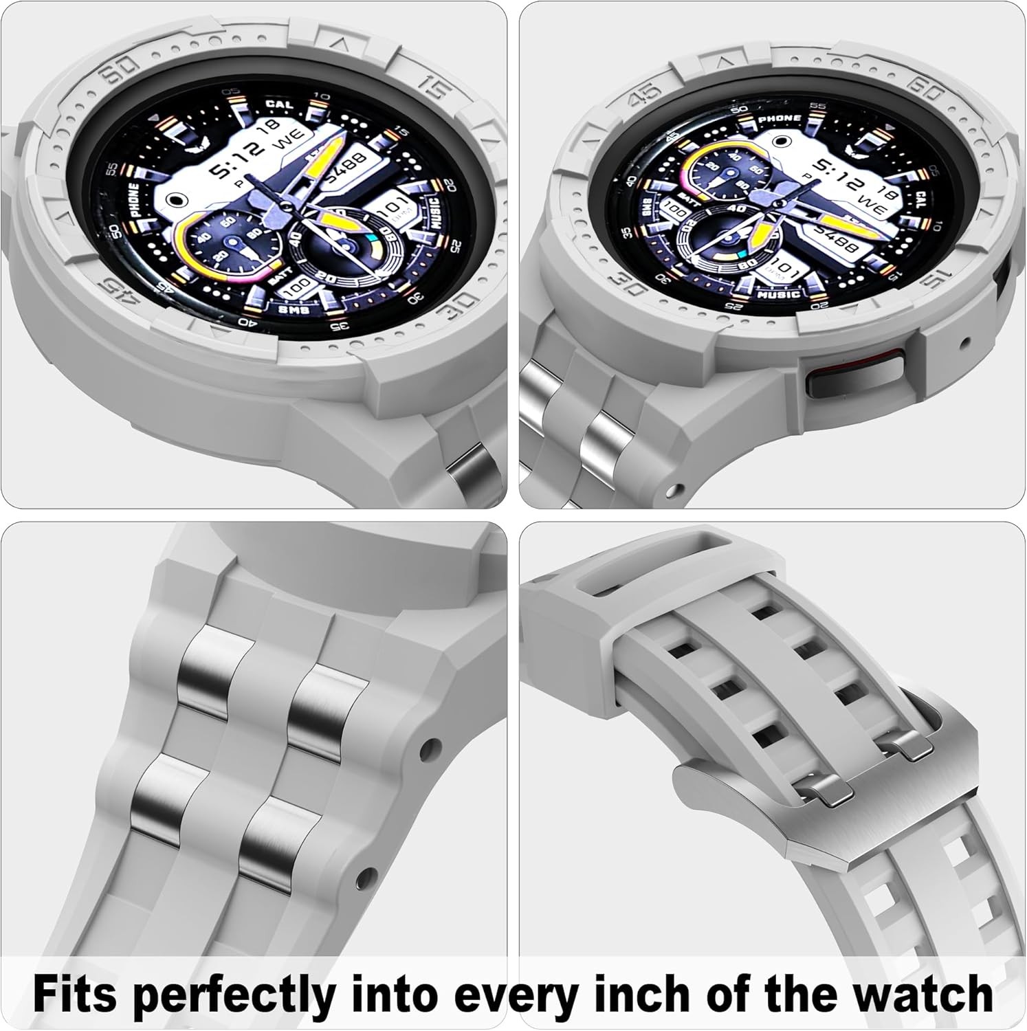 Case for Samsung Galaxy Watch 5 Pro 45mm with Band for Men