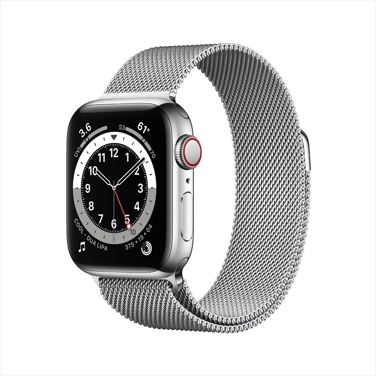 MINT Apple Watch Series 5 44mm GPS+Cellular Silver Stainless Milanese MWQP2LL/A