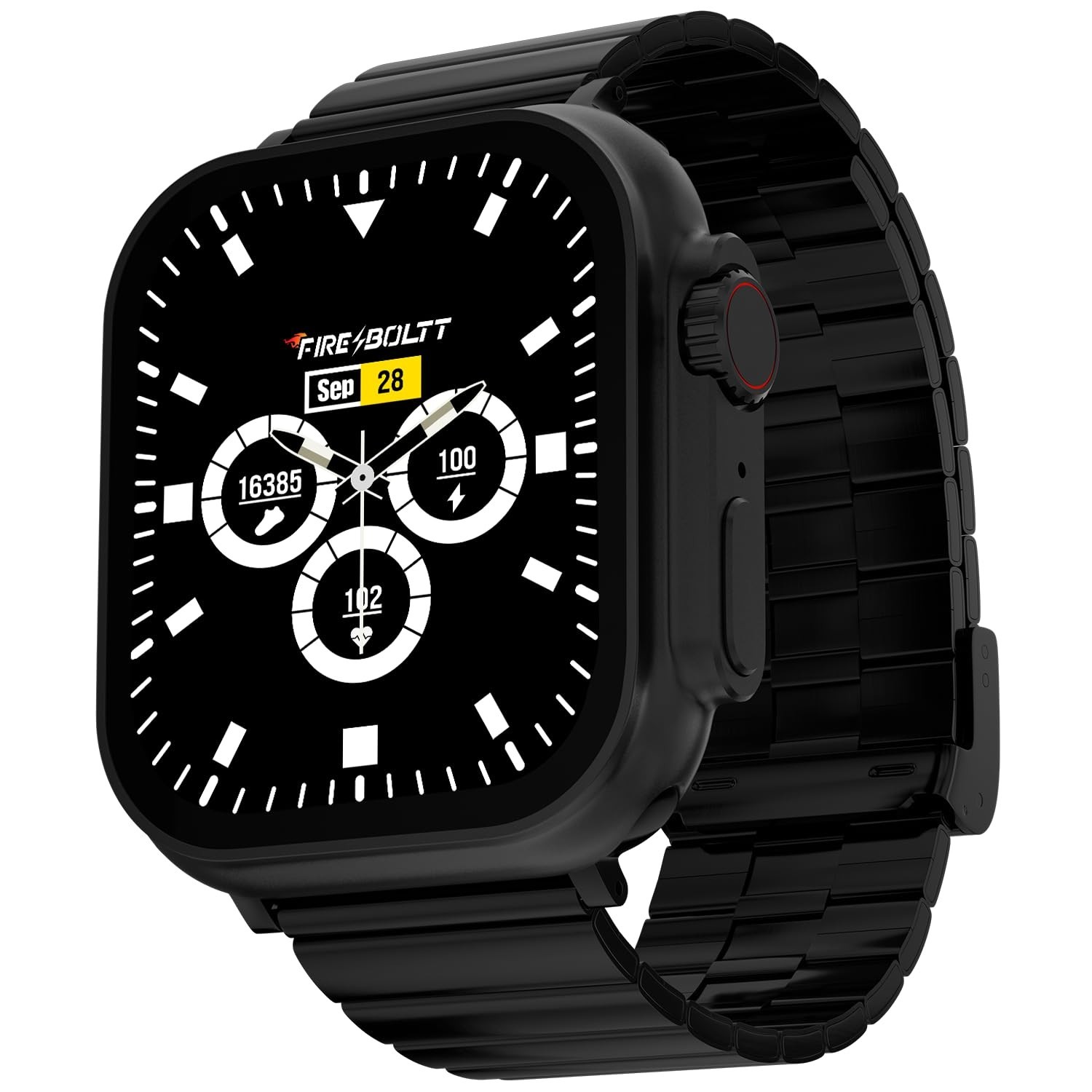 Fire-Boltt 1.96 Inch Display Luxury Smartwatch, Rotating Crown, 115+ Sports Mode