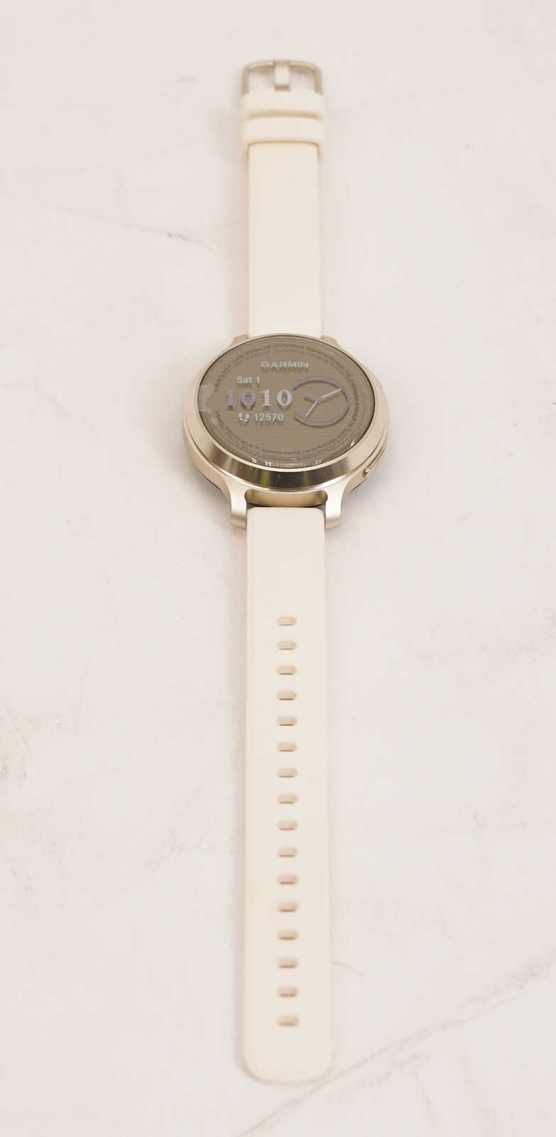 Garmin Lily 2 Active GPS Smartwatch (Lunar Gold, Bone Silicone Band)