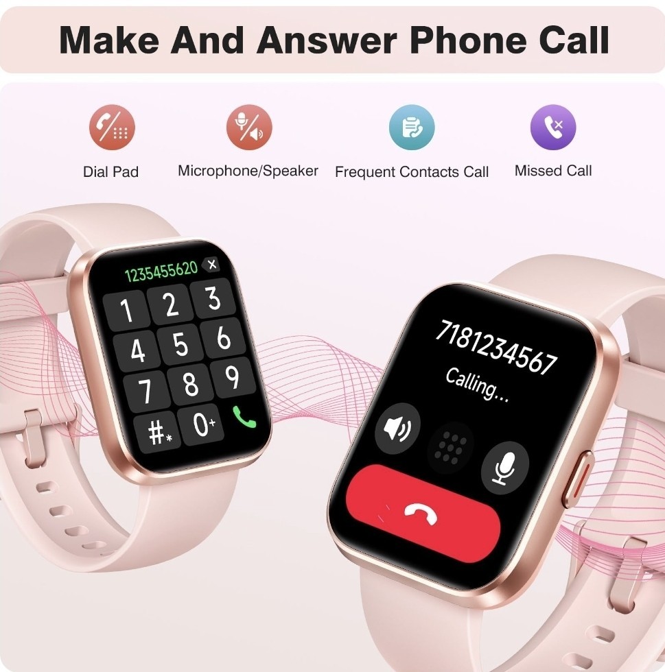 Fitpolo Smart Watch for Women Android & iPhone, Alexa Built-in [1.8″ HD Screen]