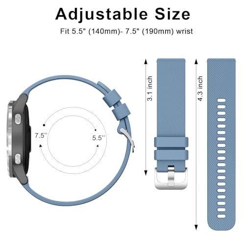 4 Pack Silicone Bands Compatible with Garmin Venu 3S and Vivoactive 4S Smartwatc