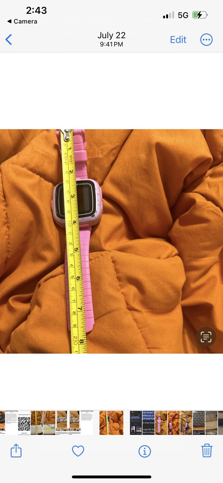 V Tech Kids Smartwatch Pink 1557/1618 Model Pre-owned