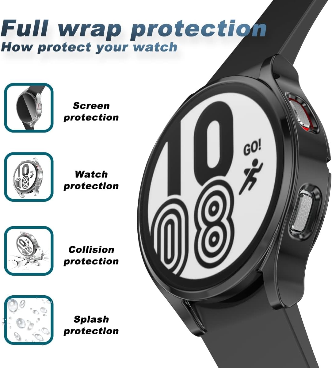 4-Pack Soft TPU Case for Samsung Galaxy Watch 5 44mm Full Around Face Cover