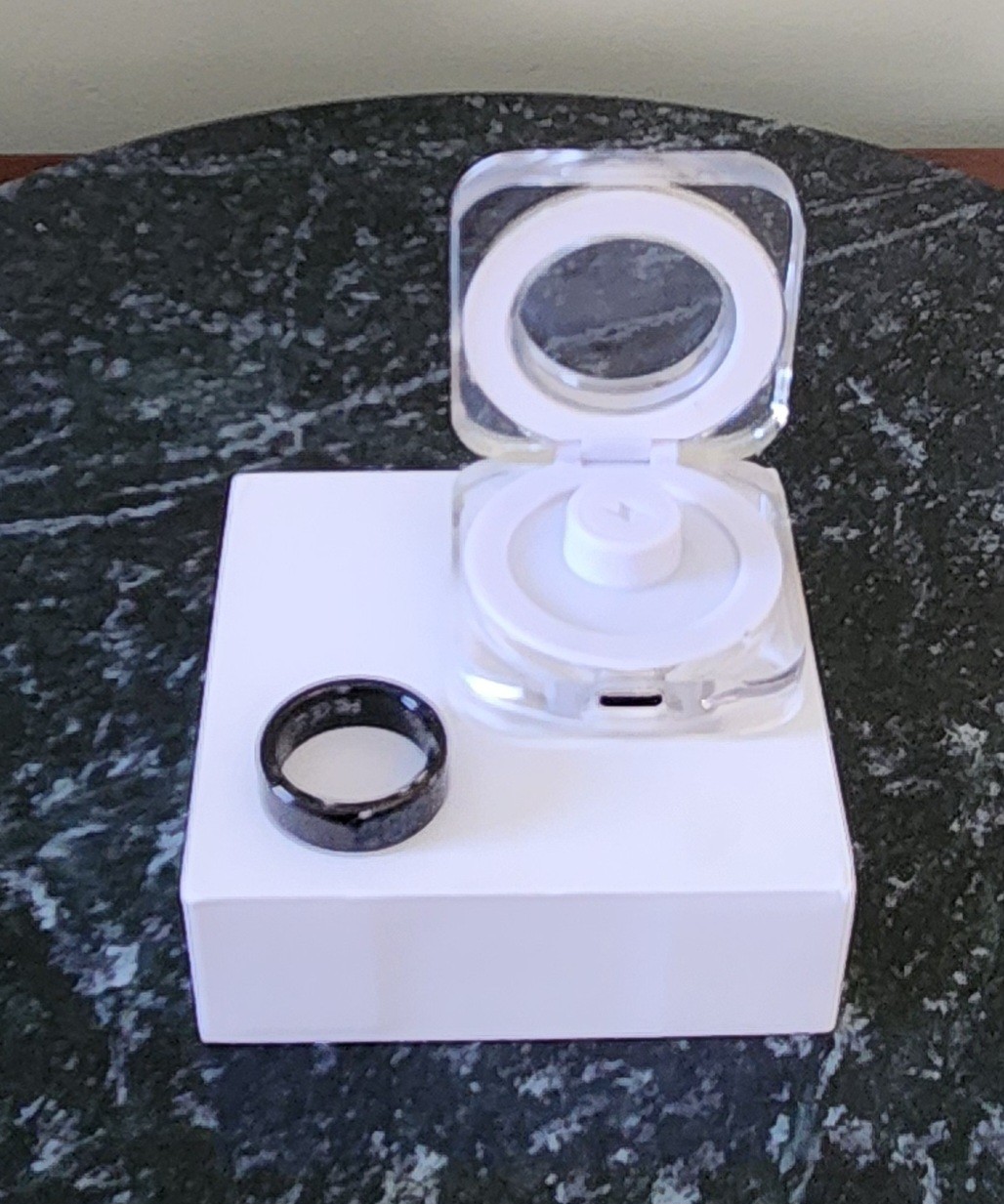 Smart Ring Health Tracker with LED Display Screen, IP68 Waterproof Silver S 9