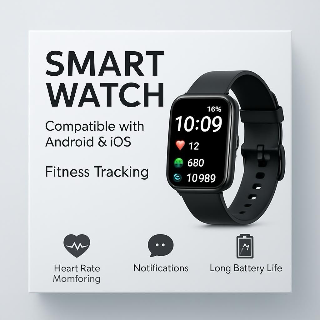 Smart Watch Fitness& Health Tracker iPhone & Android