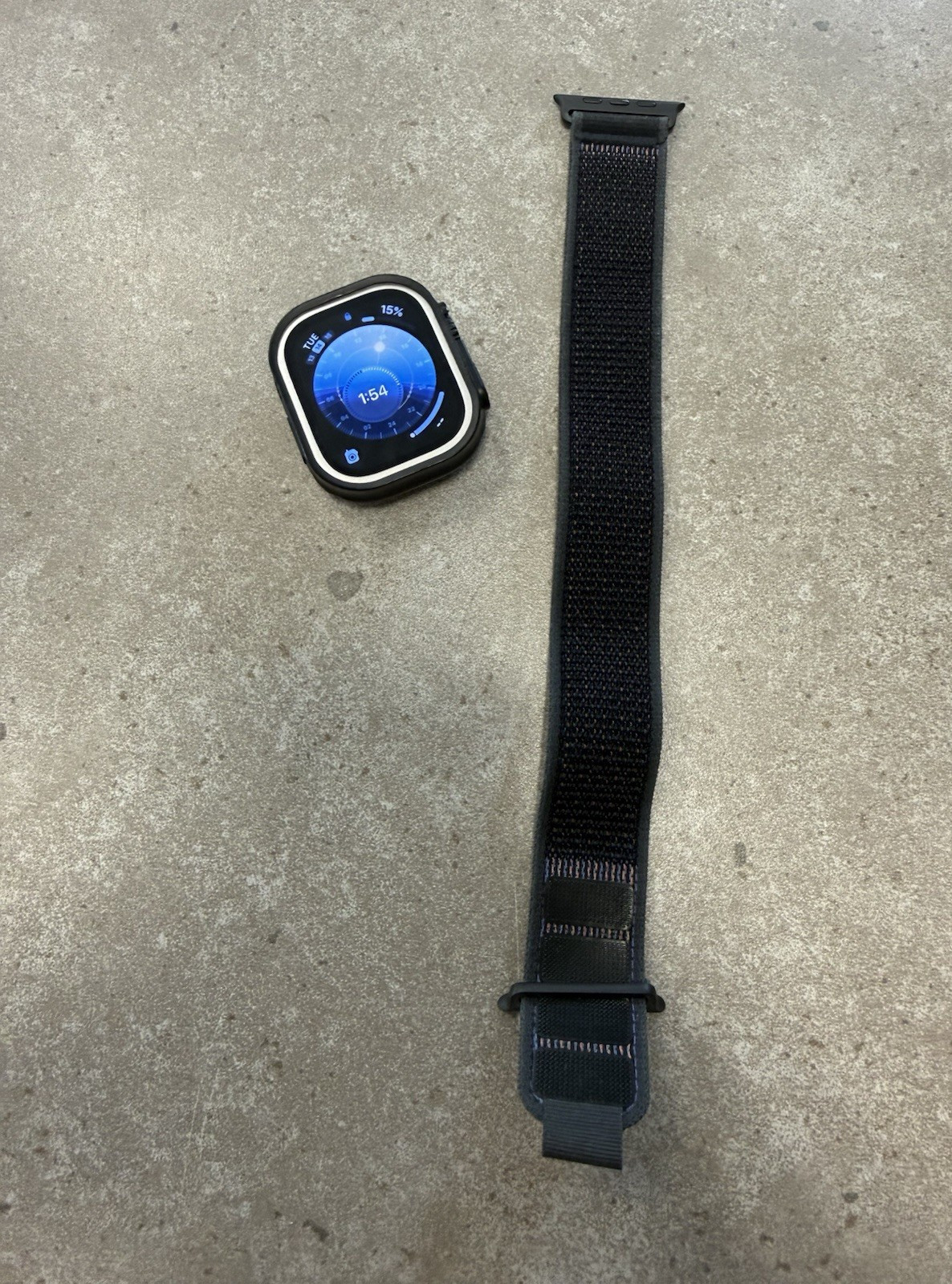Apple Watch Ultra 49mm series 2 Black Aluminum Case, Black Fabric Band, GPS/BT