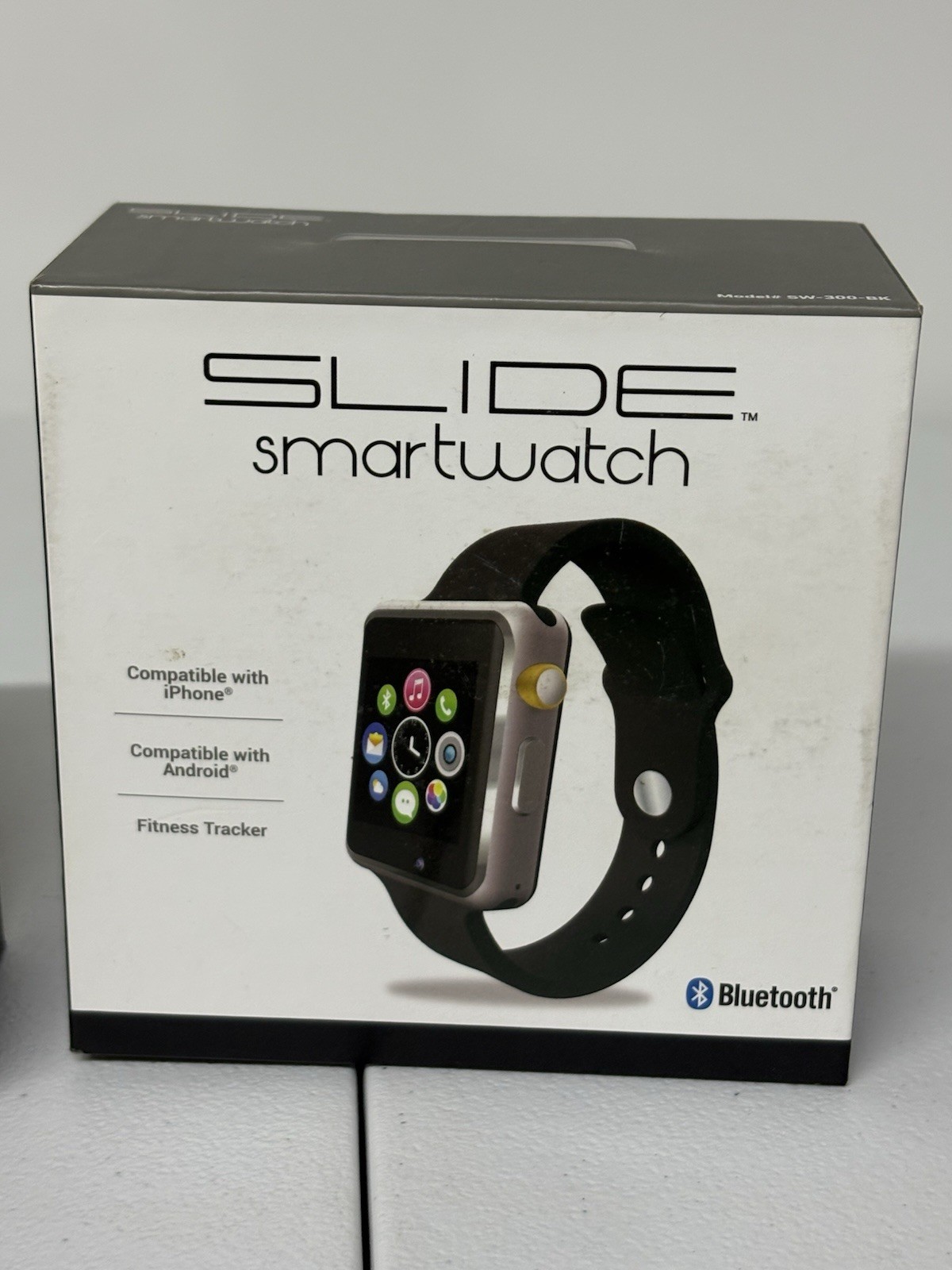 SLIDE SW-300-BK Smartwatch Fitness Tracker Bluetooth Black Band iOS Android
