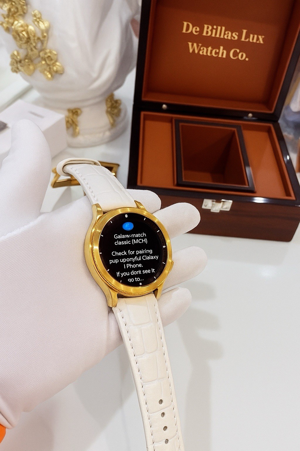 Custom 18k Gold Plated Samsung Galaxy Watch8 Classic White | LTE