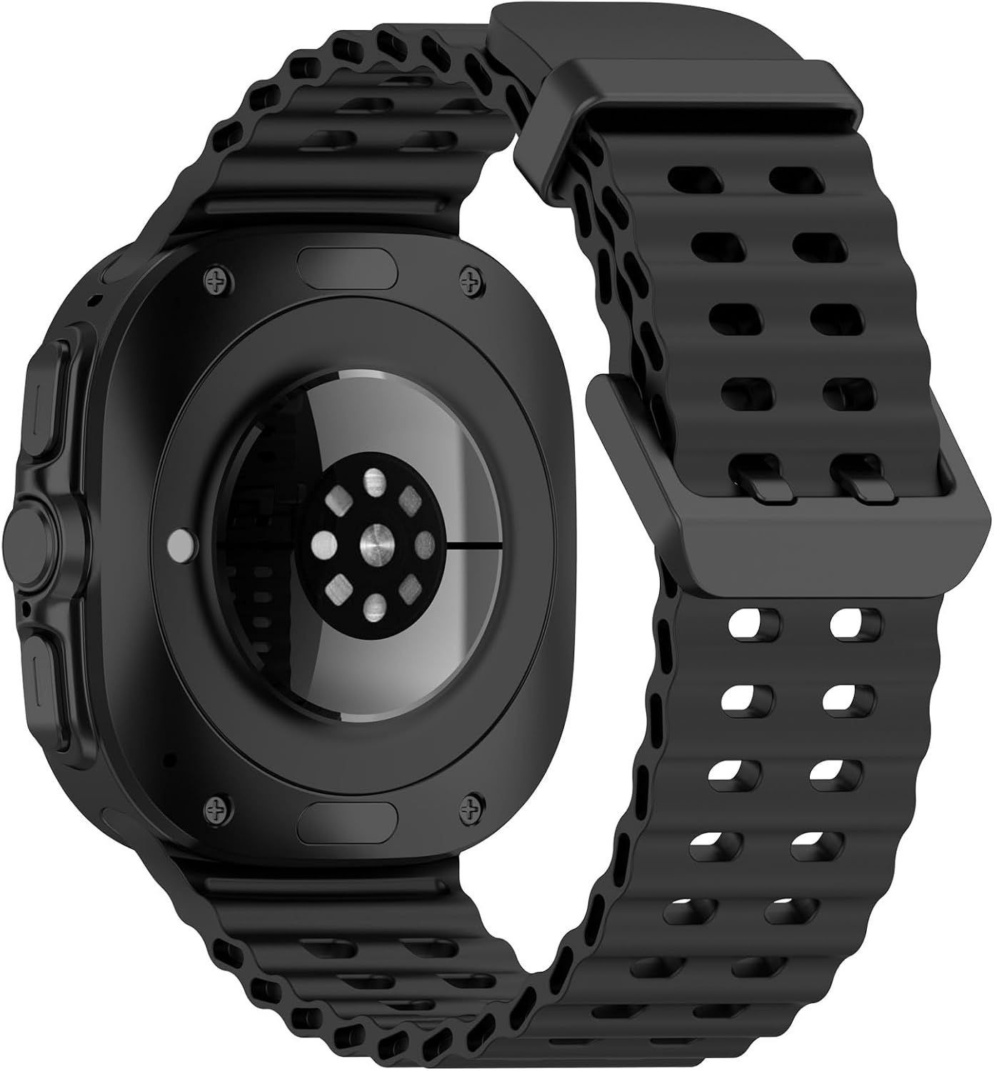Black Soft Silicone Sport Band for Samsung Galaxy Watch Ultra 2 47mm – Replaceme