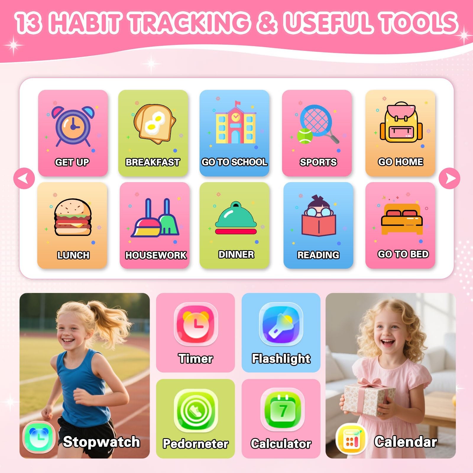 for with 39 Games Touchscreen Video, Music Player, Pedometer, Calculator, Cal…