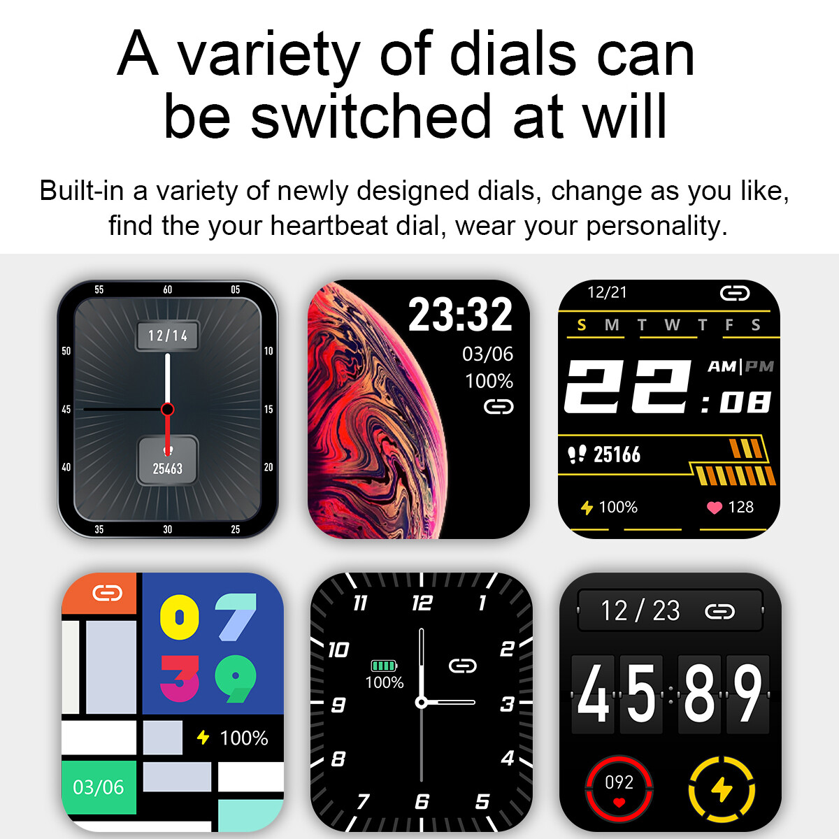 Men Smart Watch Sleep Monitor Smartwatch 1.7 inch Women Sport Modes Bracelet