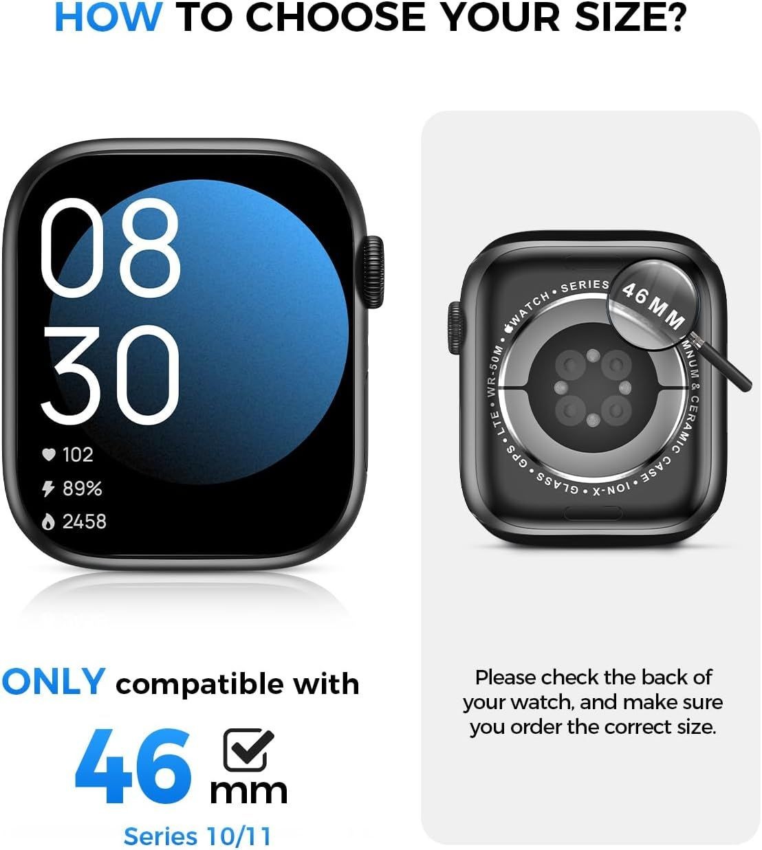 IP67 Waterproof Case for Apple Watch Series 11 46mm, Water-Resistant & Anti-Fog
