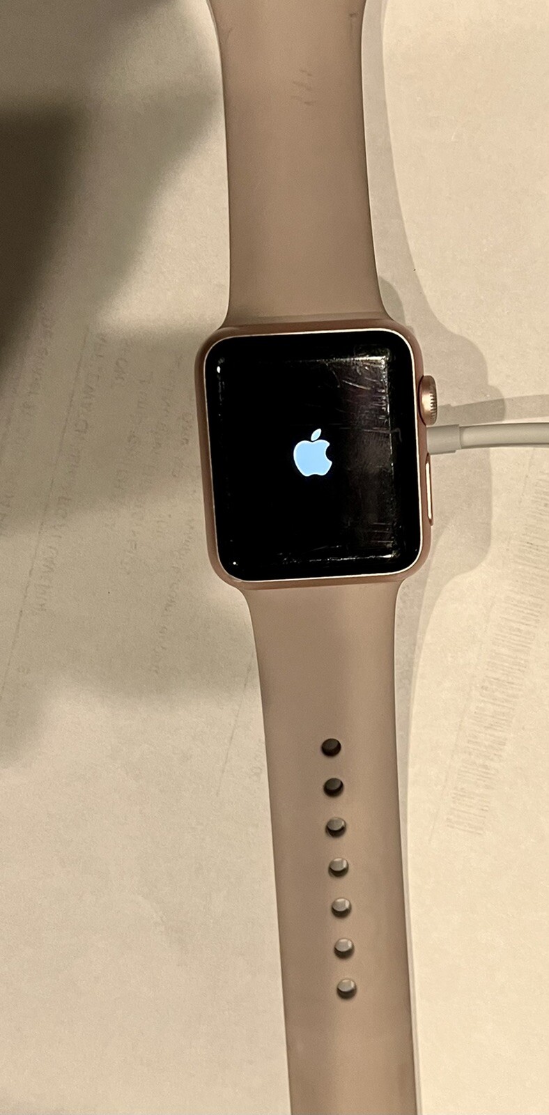 Apple Watch 38 mm RG AL Lavender Sport 7000 series used AS IS working