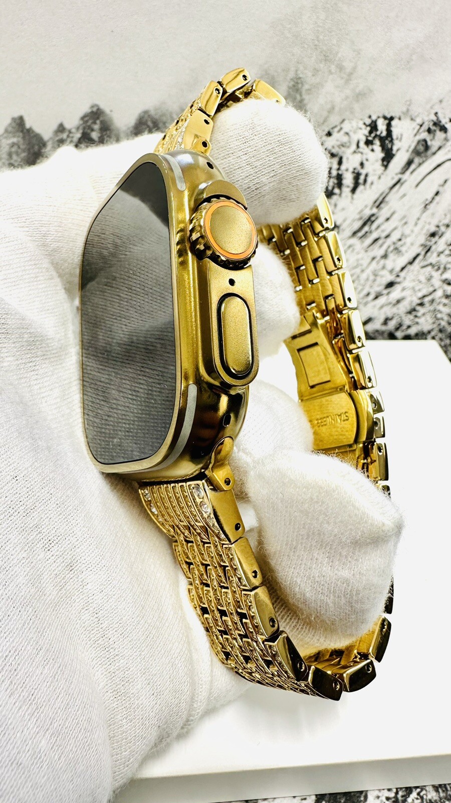 Apple Watch ULTRA 2 49mm GOLD Anodized Titanium Gold Plated Link Band