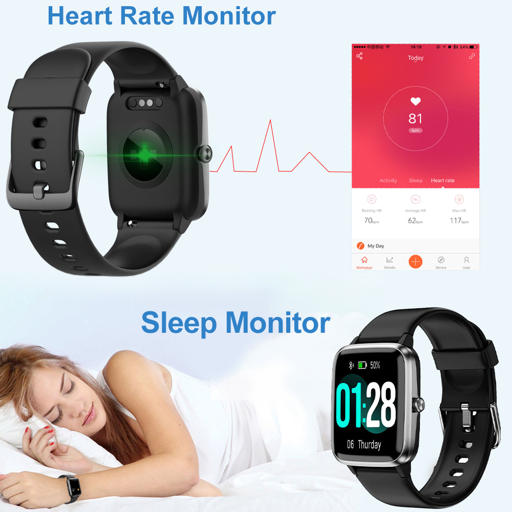 Waterproof Smart Watch Men Women Heart Rate Step Fitness Tracker For iOS Android