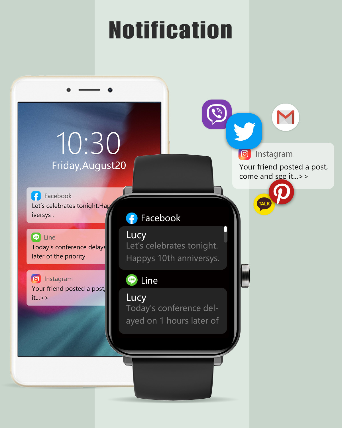 Smart Watch for Men Women with Heart Rate Blood Oxygen Monitor for IOS Android