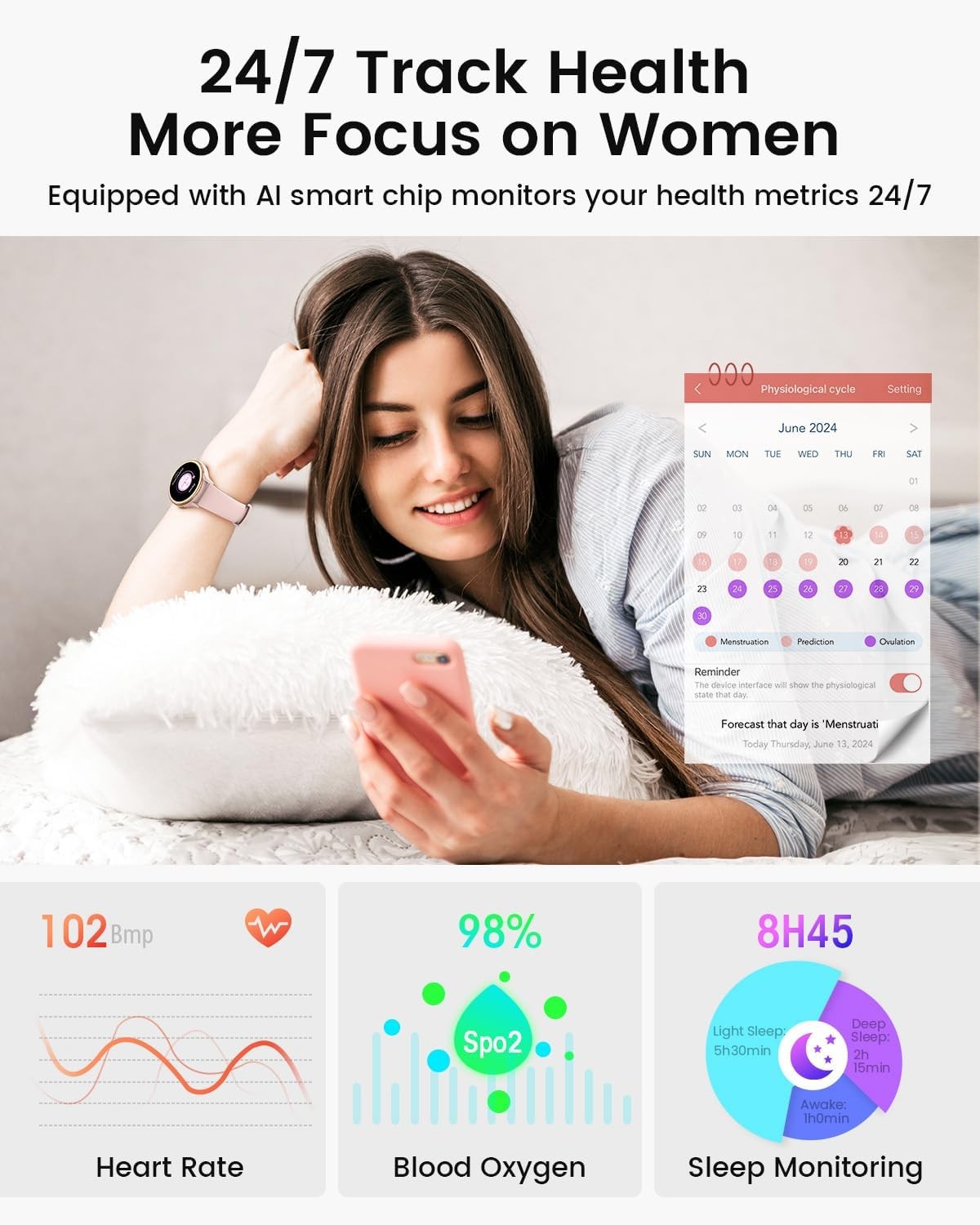 Smart Watches for Women [Make Call/Answer/400+Watch Faces] Android Phones iPhone