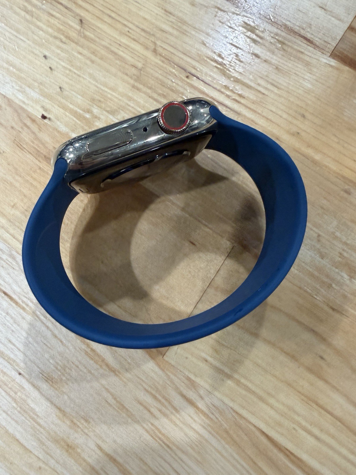 Apple Watch Series 8 45 Mm Stainless Steel Gold With Blue Sport Band