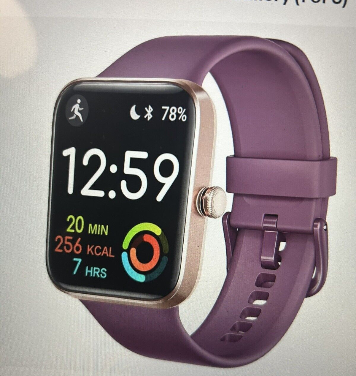 Letsfit E21-PRGD Smartwatch (burgundy & rose gold)