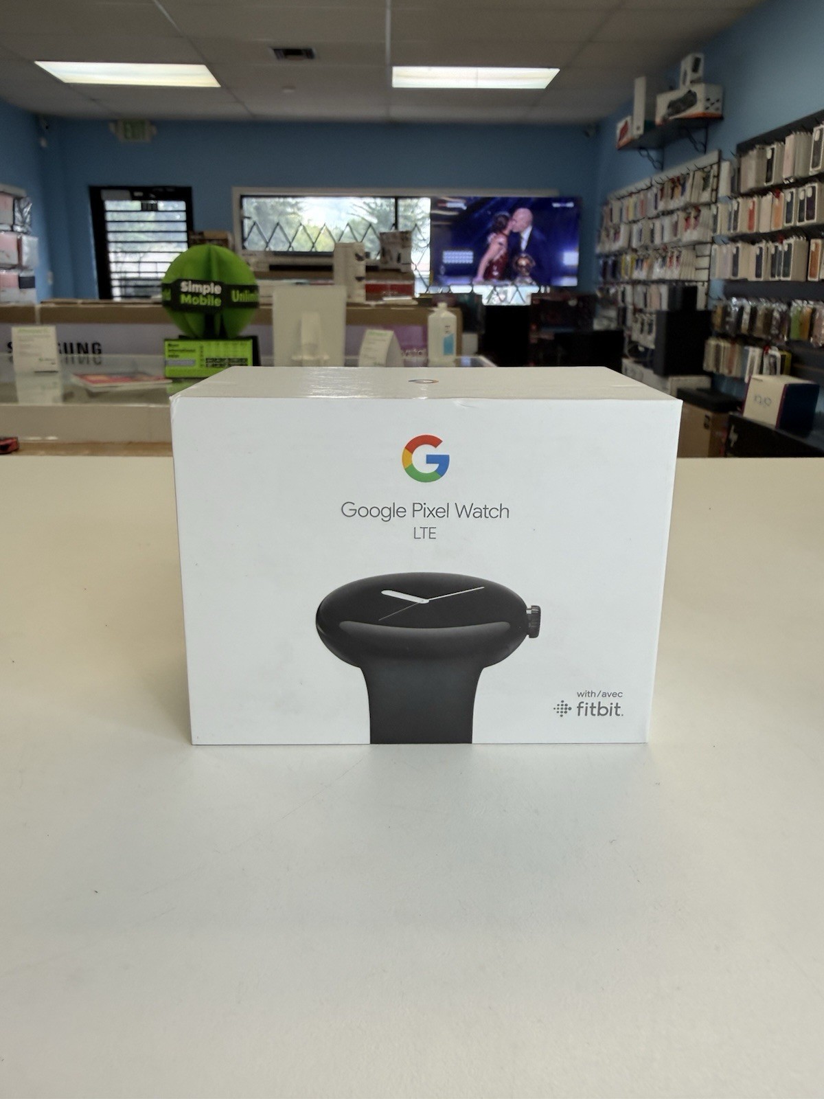 Google Pixel Watch Matte Black Case Obsidian Band Android Bluetooth New