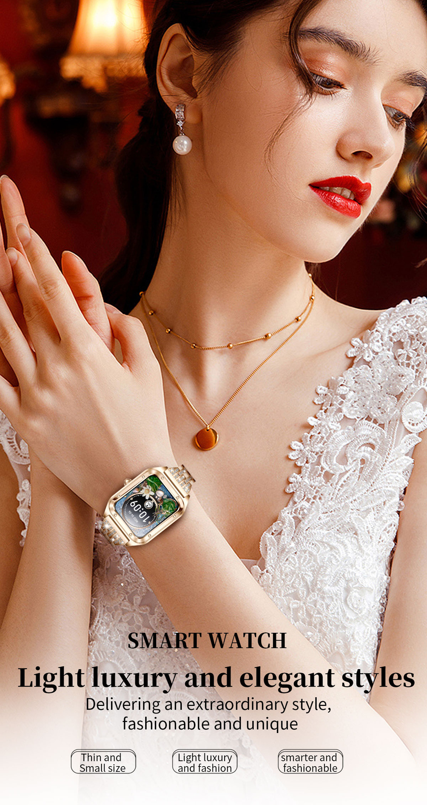Touch Screen Bluetooth Call Smart Watch Women Girls for IOS Android Cellphones