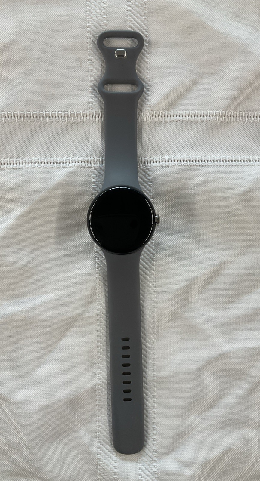 Google Pixel Watch 2 41mm Matte Black Aluminum Case with Obsidian Black Silicone