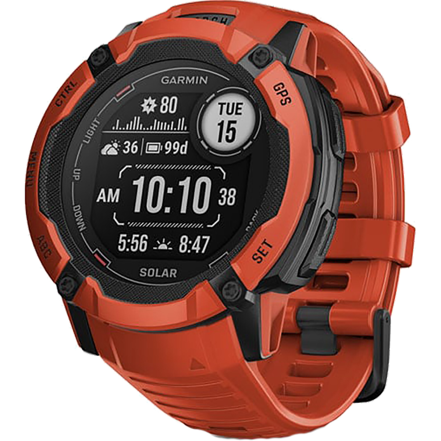 Garmin Instinct 2X Solar 50mm Flame Red GPS + Bluetooth Smartwatch NEW