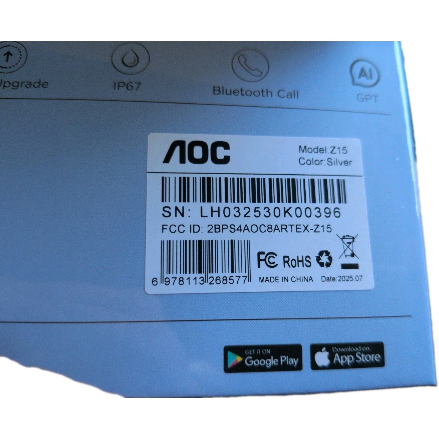 New! HIGH QUALITY AOC Z15 Fitness Sports SMARTWatch 1.43 AMOLED AI Submerge H20