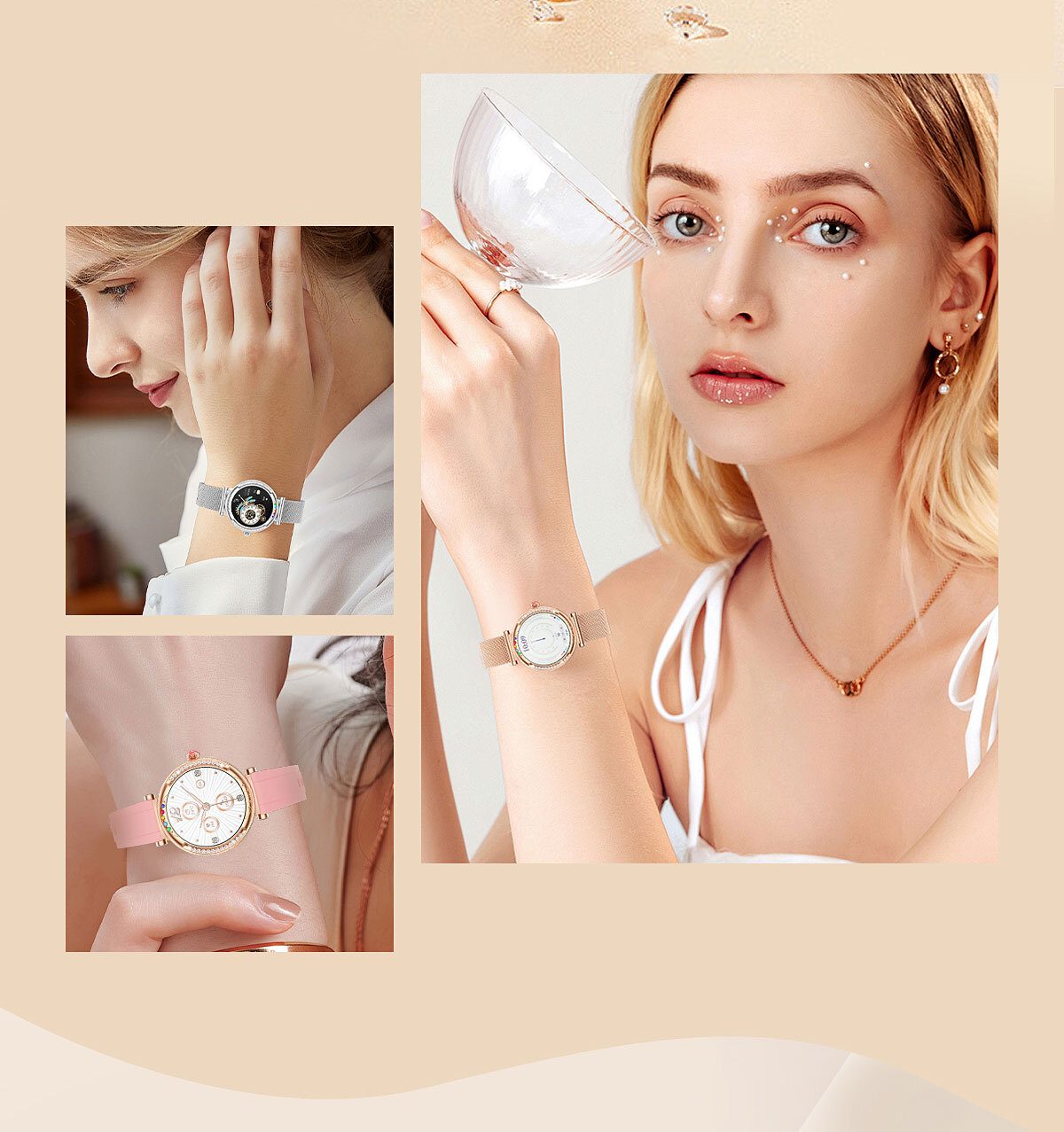 Smart Watch for Girls Women Sleep Monitor Wrist Watch Sports Fitness Tracker