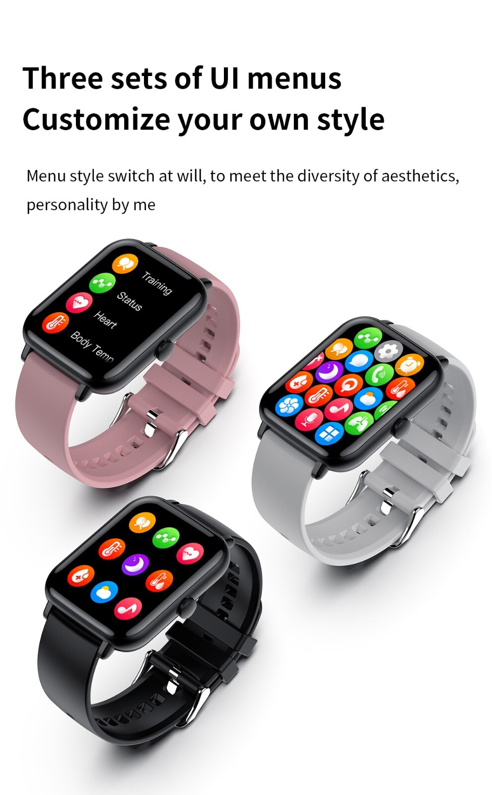 Medicoswatch A8 1.83inch Screen Body Temperature Bluetooth Calling Smartwatch