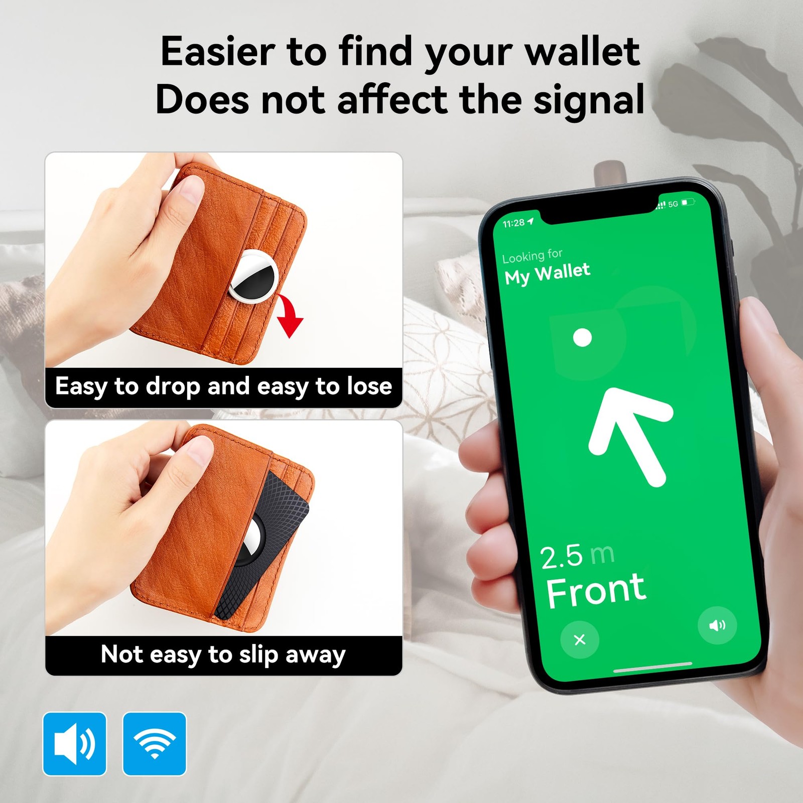 Compatible with Apple AirTag 1st & 2nd Generation, Ultra Thin AirTag Wallet H…