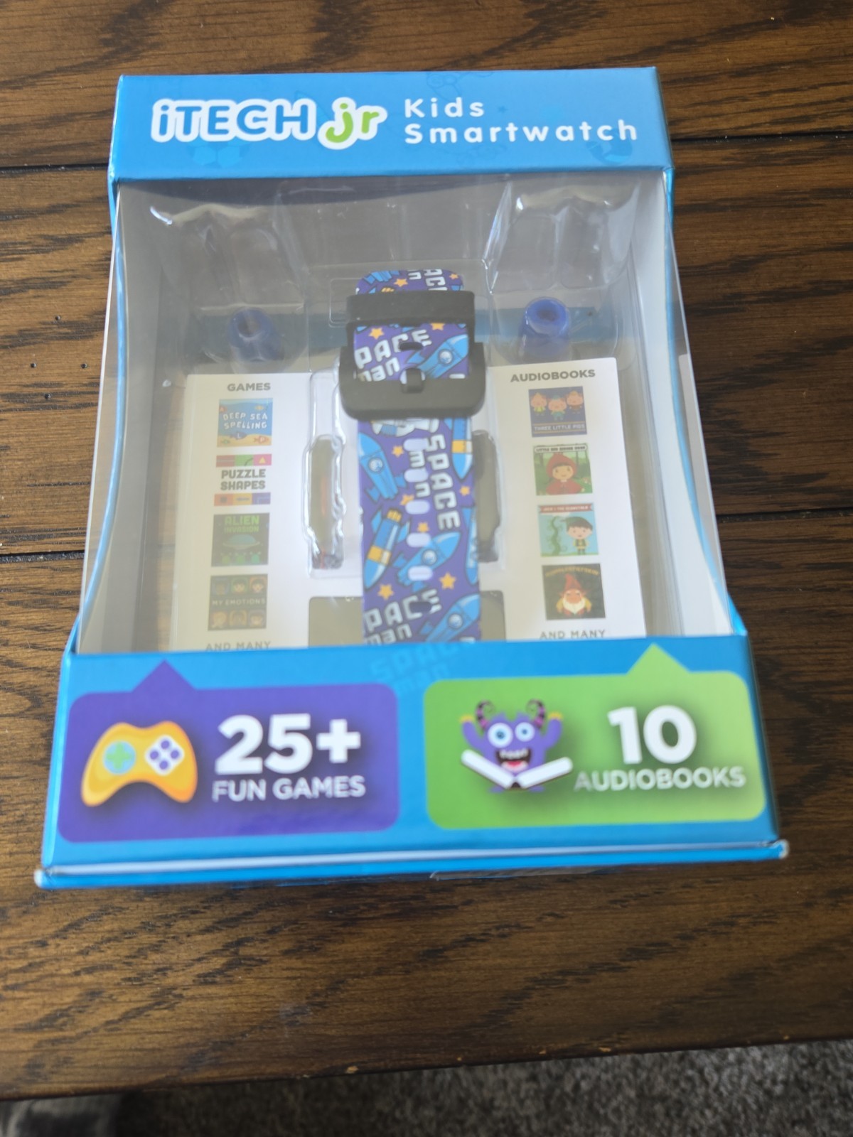 iTech Jr. Kids Smartwatch & Earphones Set Blue Space MP3 Games Audiobooks