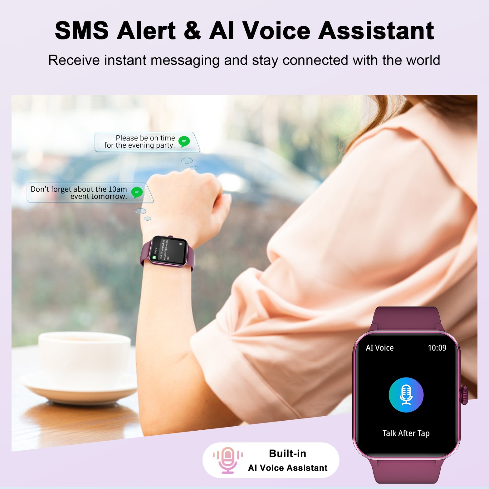 Bluetooth Smart watch Men/Women Bluetooth Compatible with iPhone Samsung Android