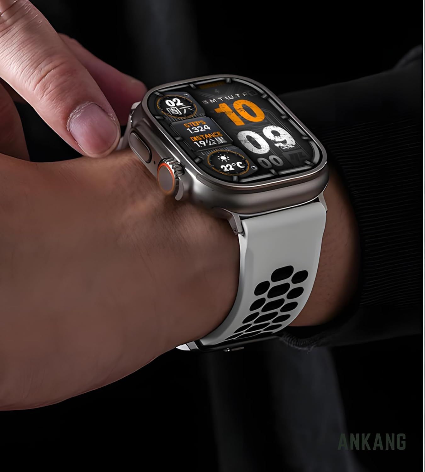 Breathable Rubber Band for Apple Watch Ultra 2 49mm, SE, Series 4-9, unisex