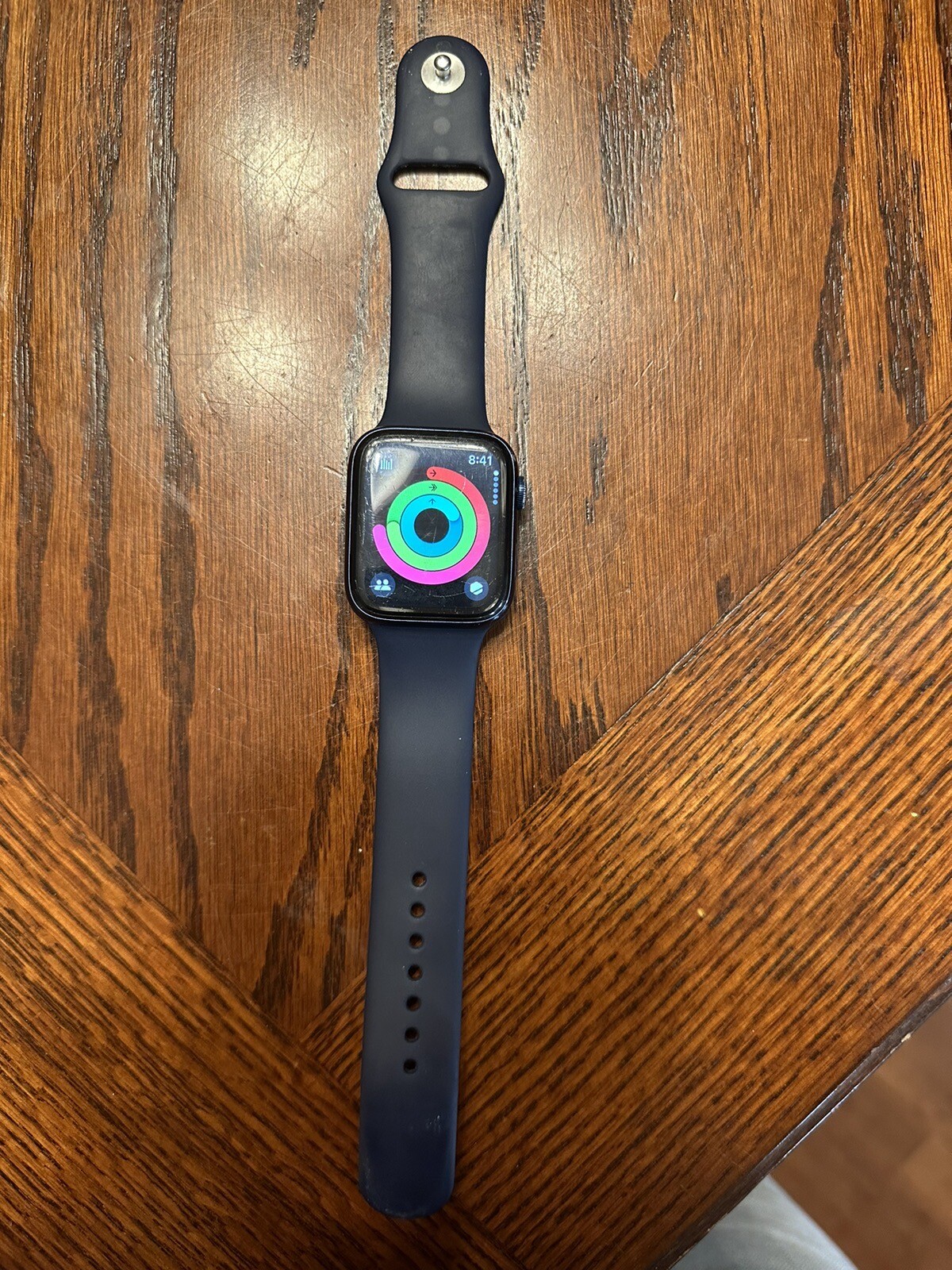 Apple Watch Series 6 44 mm Blue Aluminum Case with Deep Navy Sport Band…