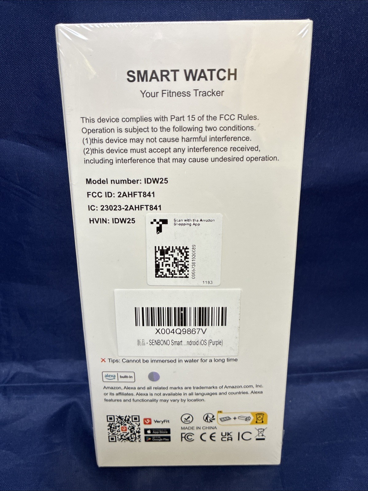 SENBONO Smart Watch Alexa BT Calls 1.83″ HD 120 Sport Modes Health Track PURPLE