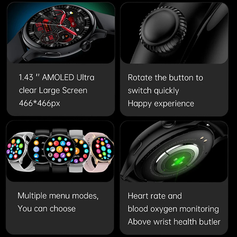True AMOLED Smart Watch Ladies Screen 466*466 HD Calling Smartwatch For Xiaomi
