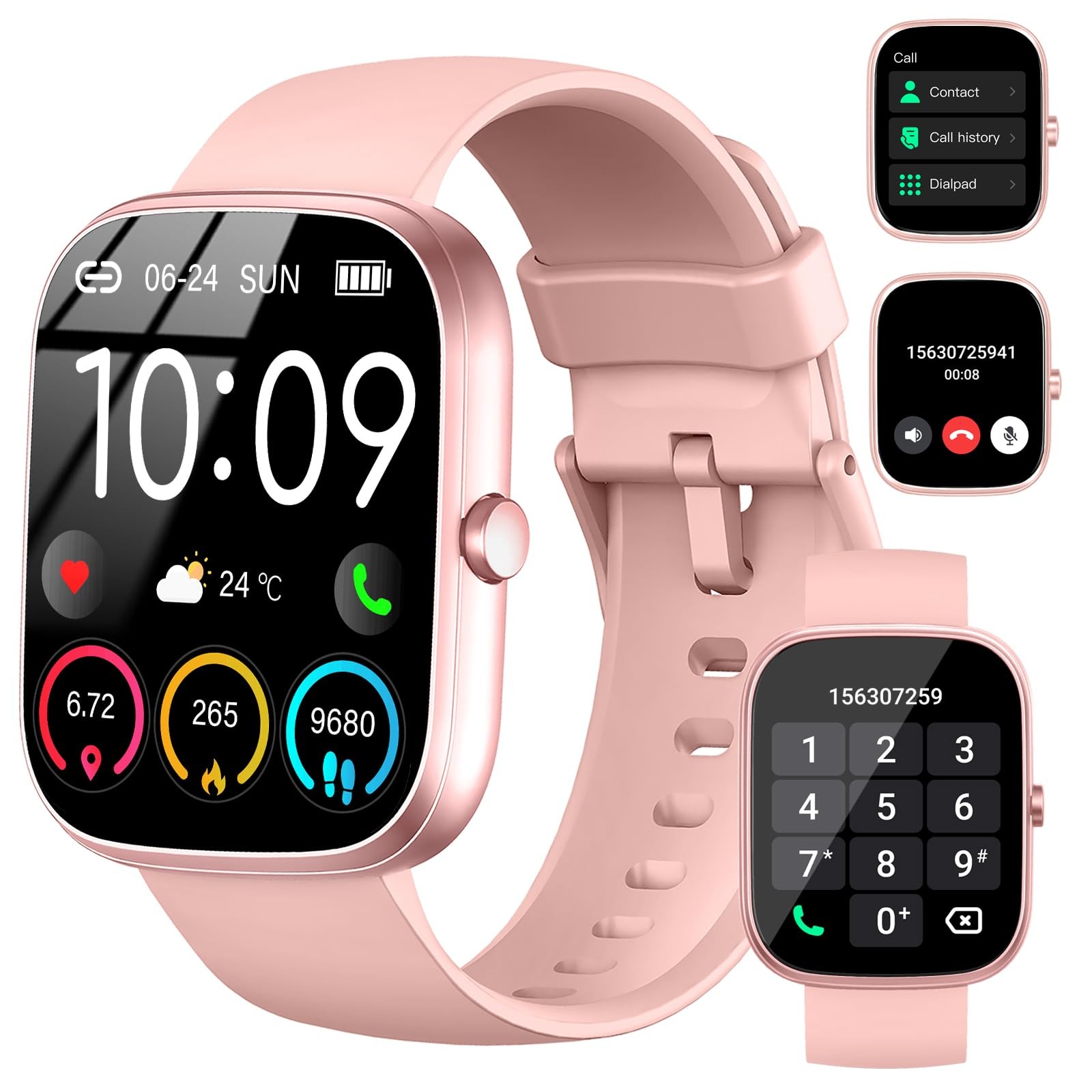Reloj Inteligente Bluetooth de Mujer para iPhone Apple Samsung Android [Rosado]