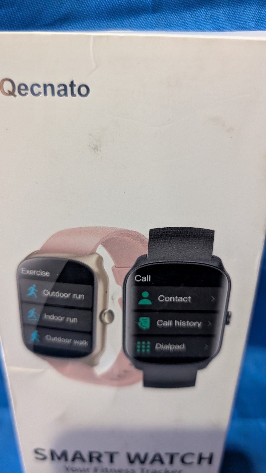 Qecnato S68 Smart Watch Fitness Tracker Call/Text, Heart Rate, Sports Pink