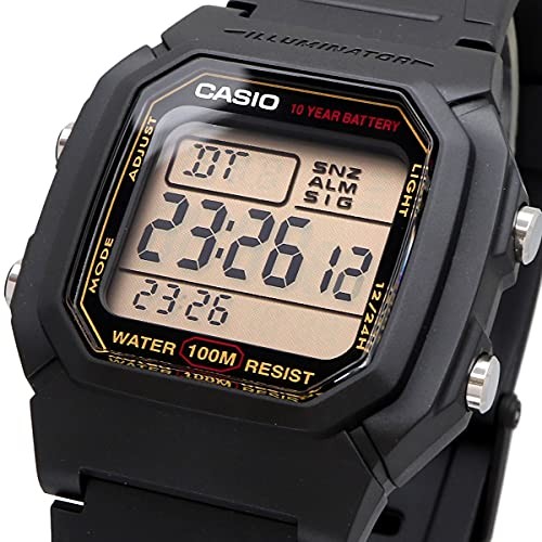 Casio Men’s Standard Digital Watch W-800HG-9AV Black Gold LCD Stopwatch