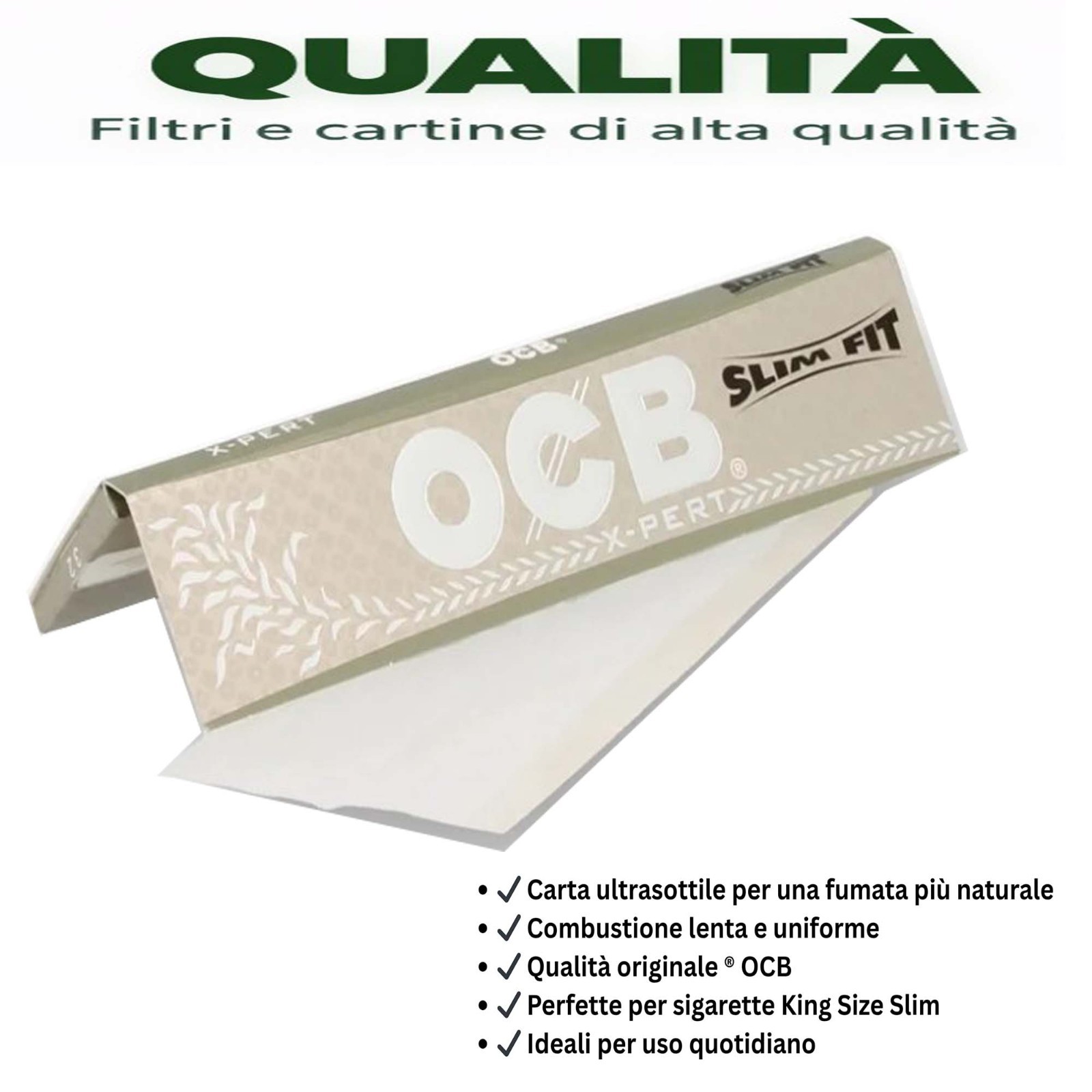 OCB X-Pert King Size Slim Cartine Lunghe 2 Box 50 Libretti Ultra Thin