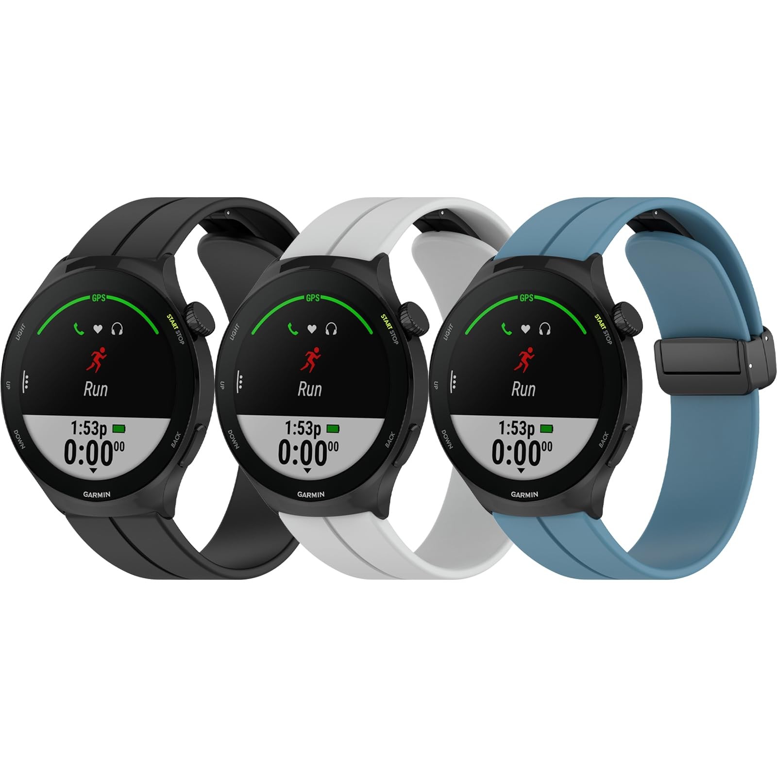 3-Piece 20mm Magnetic Strap for Garmin Vivoactive 5/3/Vivomove 3/HR/Style/Lux…