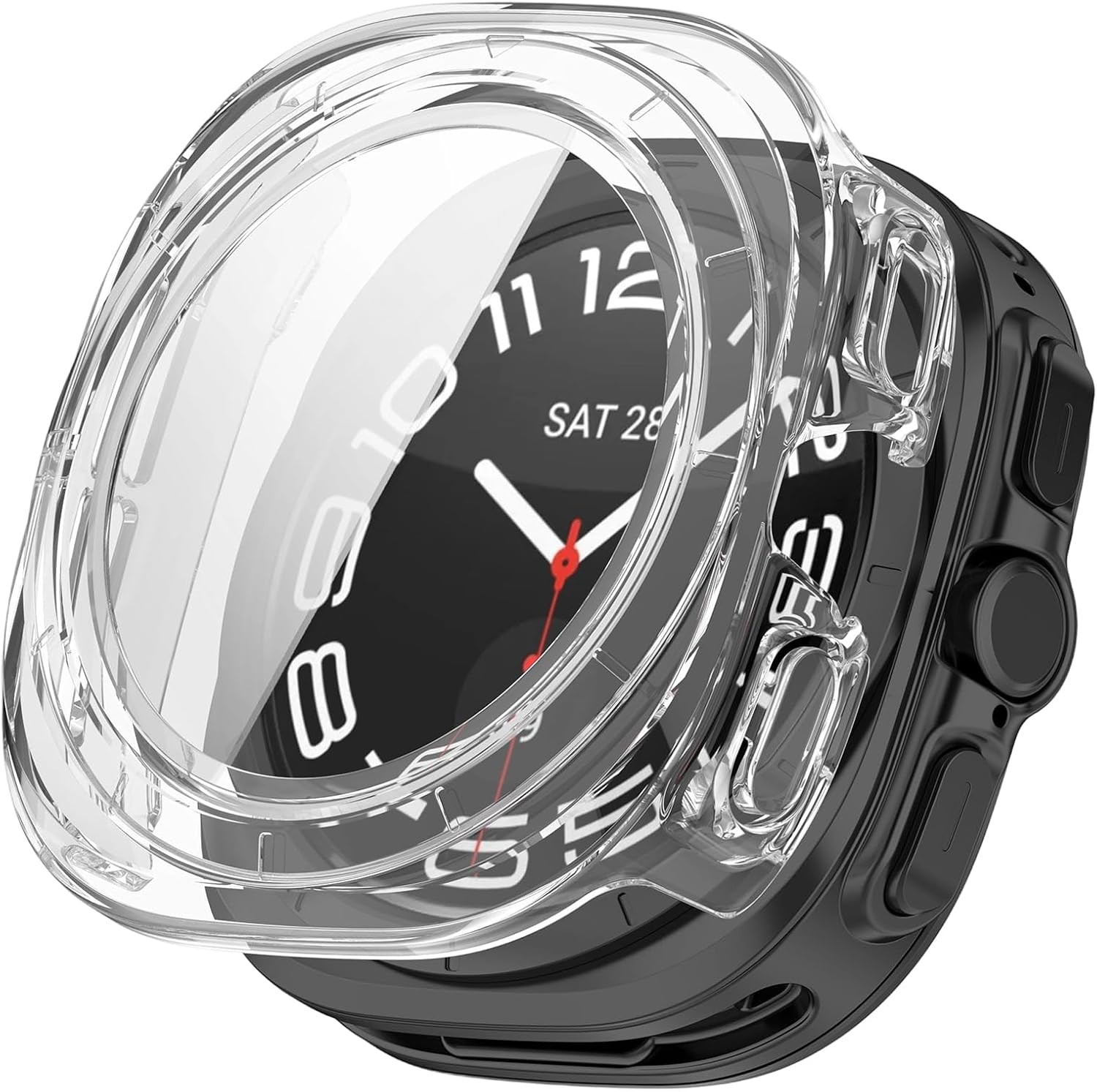 Samsung Galaxy Watch 8 Ultra 47mm Clear Case with Built-in Tempered Glass Protec